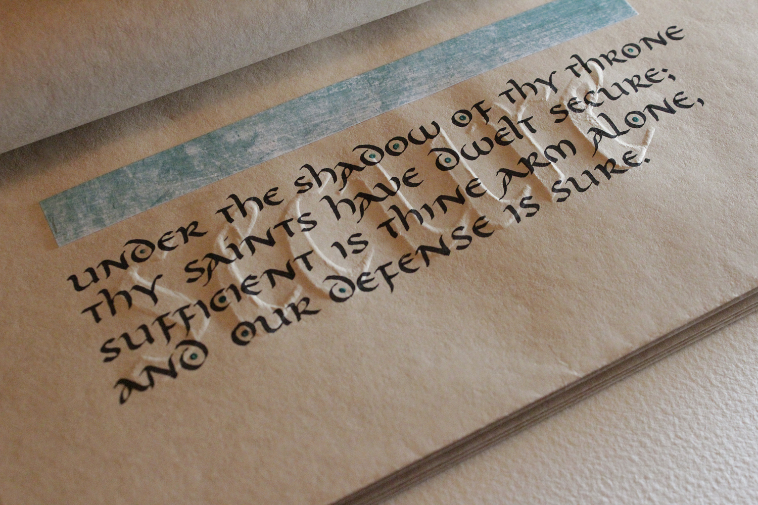 Book with embossed pages Steve Husting's Calligraphy